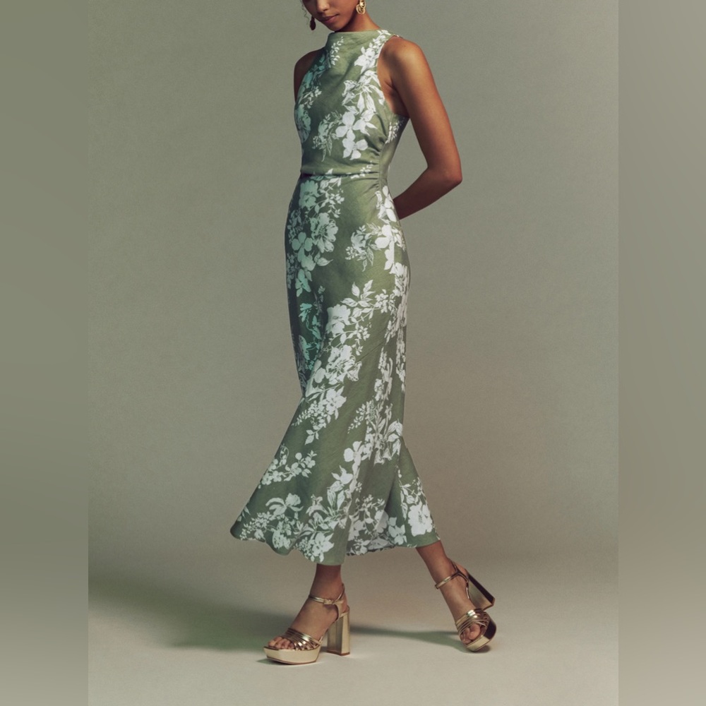 NWT Reformation Casette Linen Midi-dress